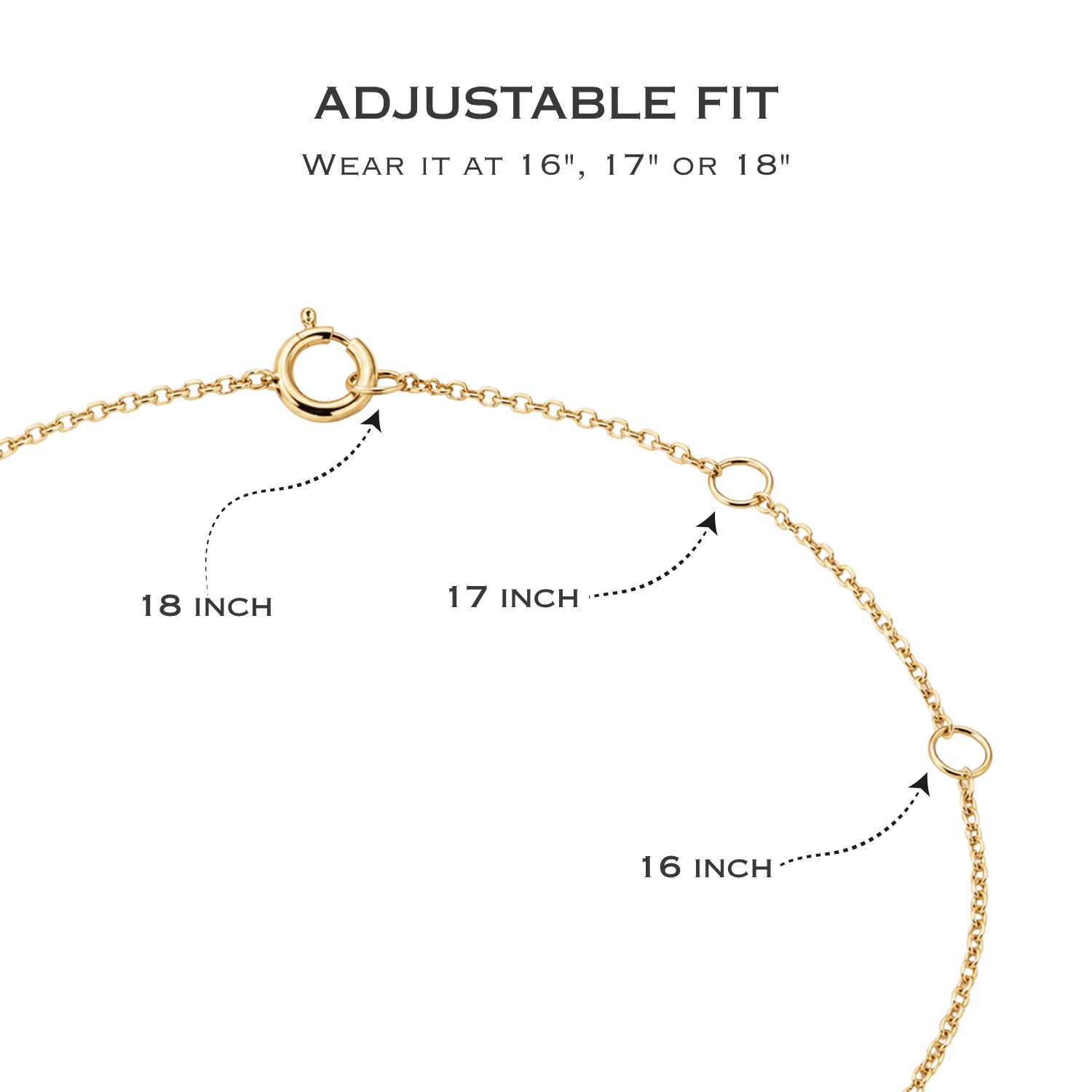How the adjustable fit works on Necklaces