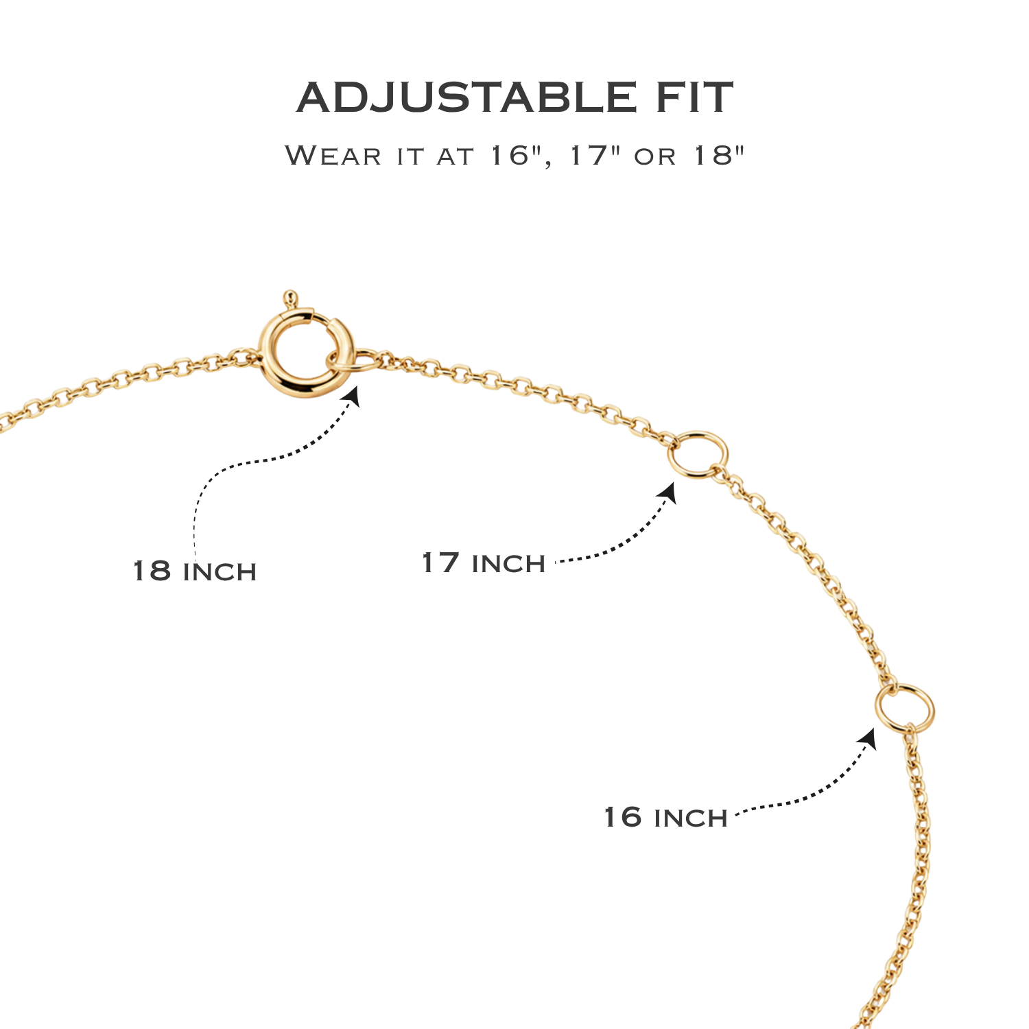 How the adjustable fit works on Necklaces
