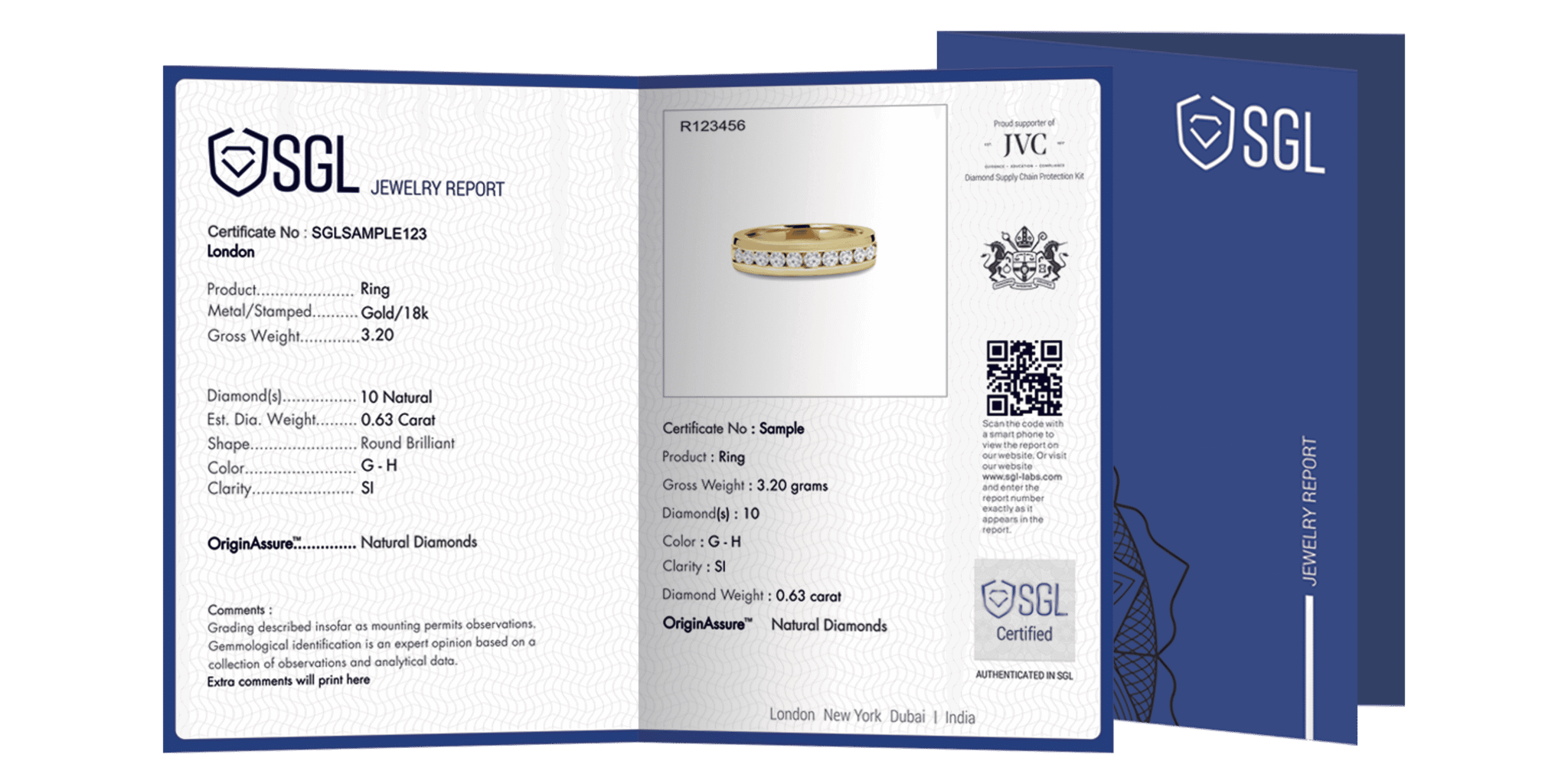 SGL independent jewellery certification report